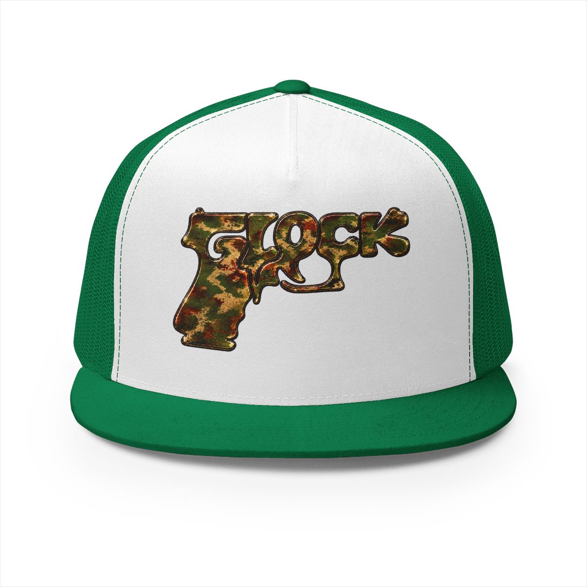 5 Panel Trucker Cap-CAMOUFLAGE GLOCK LOGO-SCUMMIEBEARZ™️