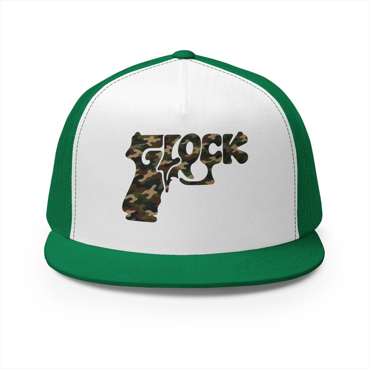 5 Panel Trucker Cap-CAMOUFLAGE GLOCK LOGO-SCUMMIEBEARZ™️