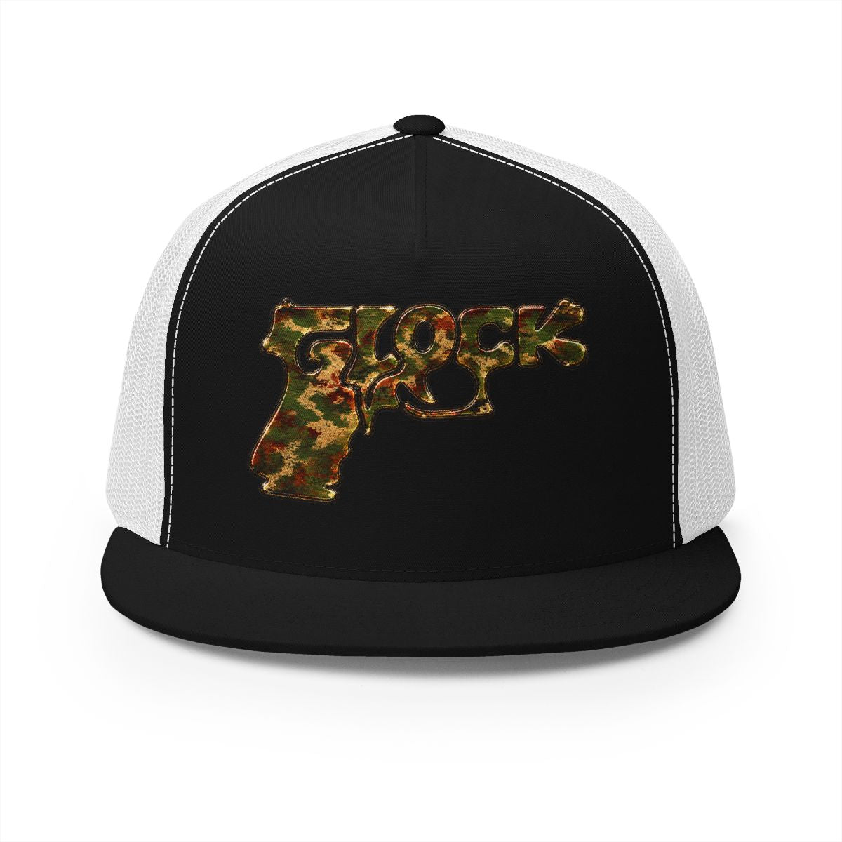 5 Panel Trucker Cap-CAMOUFLAGE GLOCK LOGO-SCUMMIEBEARZ™️