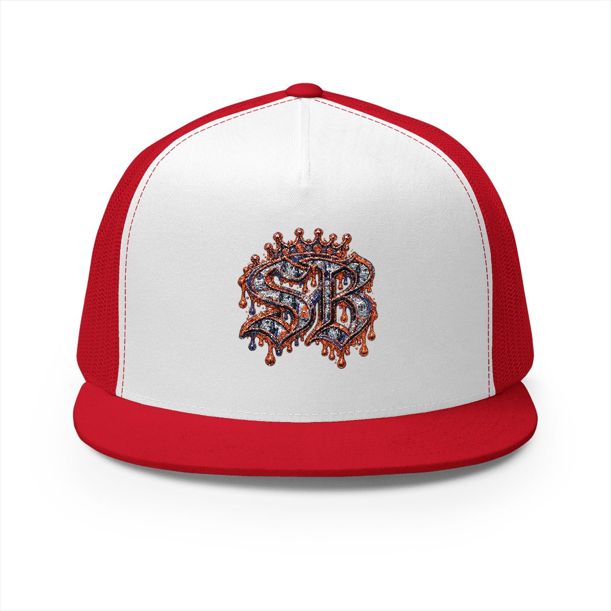 5 Panel Trucker Cap-ORANGE SB LOGO-SCUMMIEBEARZ™️