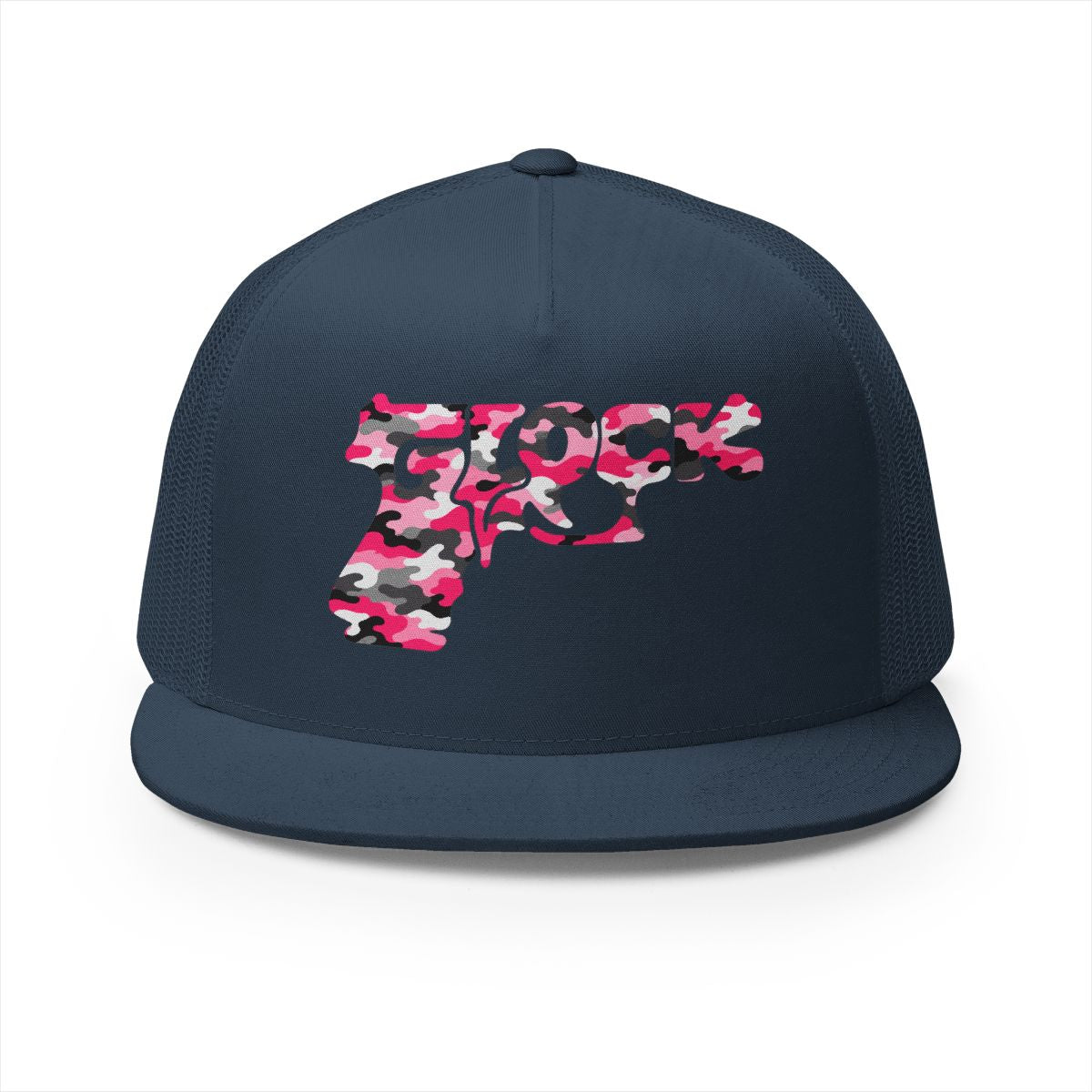 5 Panel Trucker Cap-PINK CAMOUFLAGE GLOCK LOGO-SCUMMIEBEARZ™️