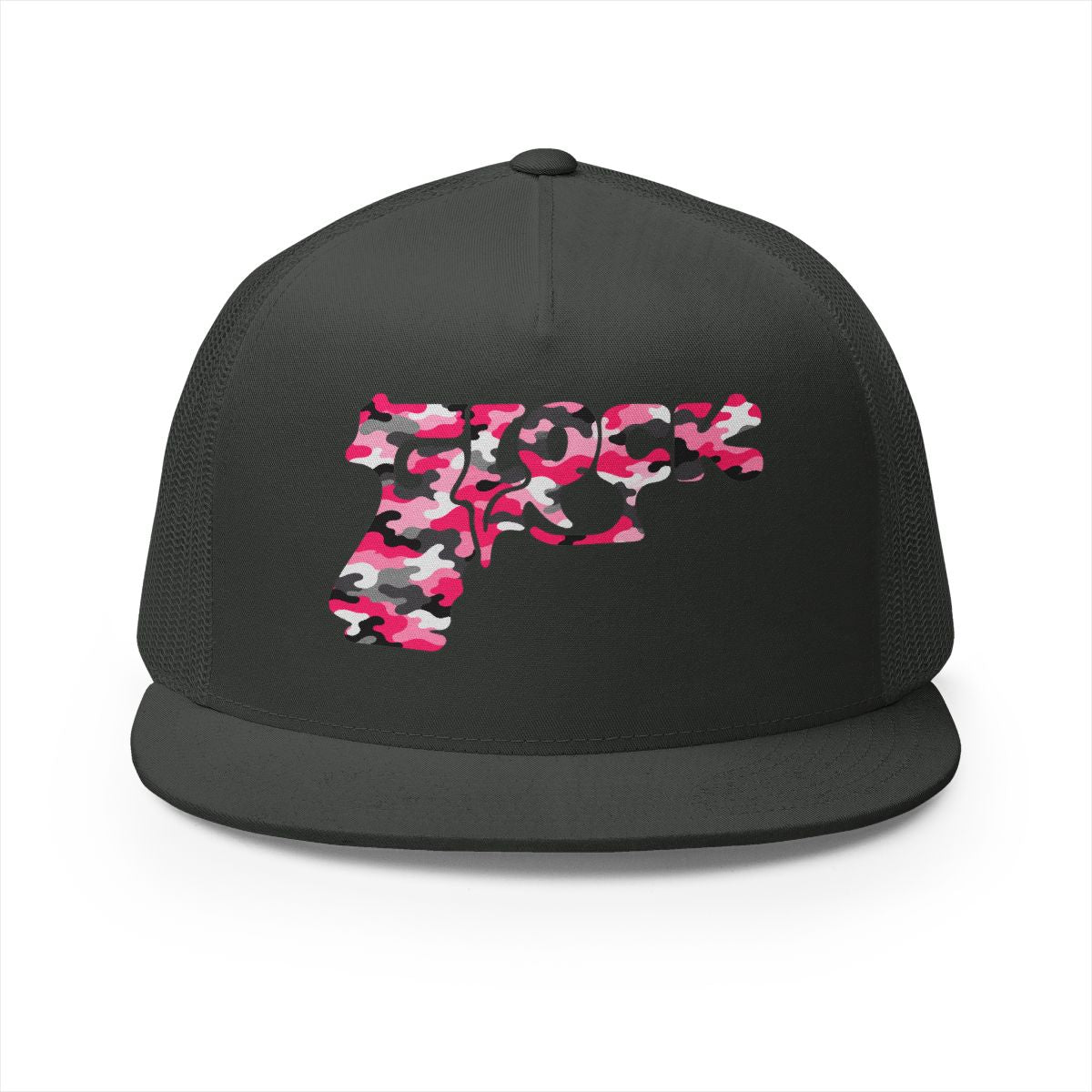 5 Panel Trucker Cap-PINK CAMOUFLAGE GLOCK LOGO-SCUMMIEBEARZ™️