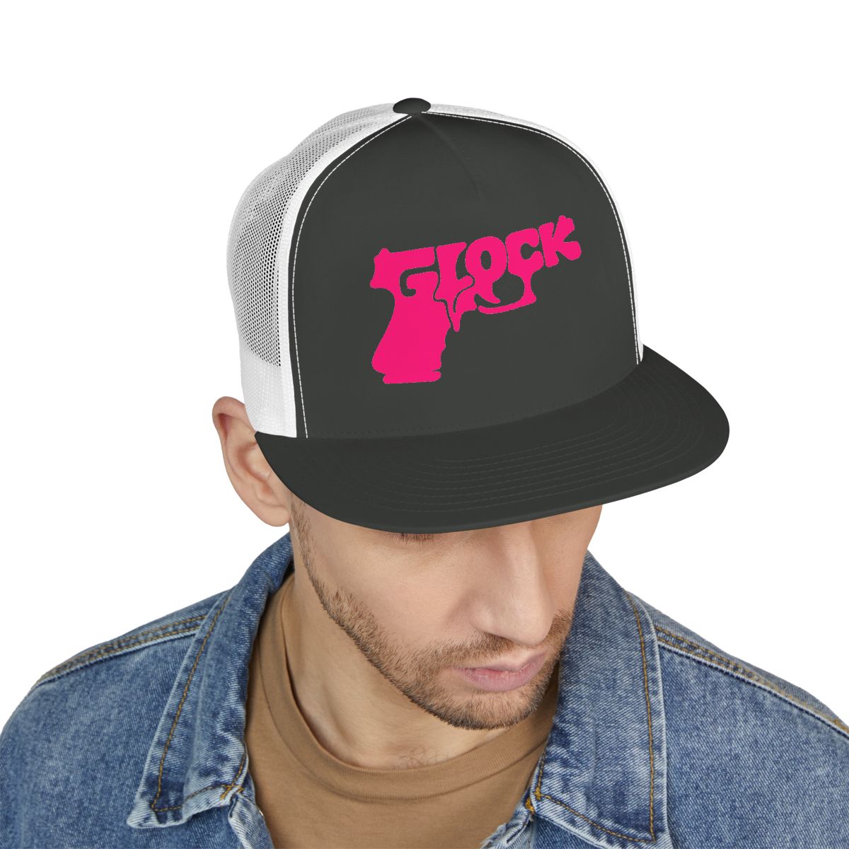 5 Panel Trucker Cap-PINK GLOCK LOGO-SCUMMIEBEARZ™️