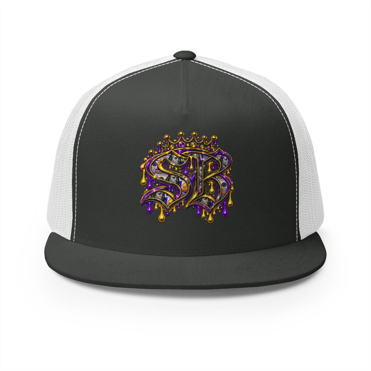 5 Panel Trucker Cap-PURPLE/GOLD SB LOGO-SCUMMIEBEARZ™