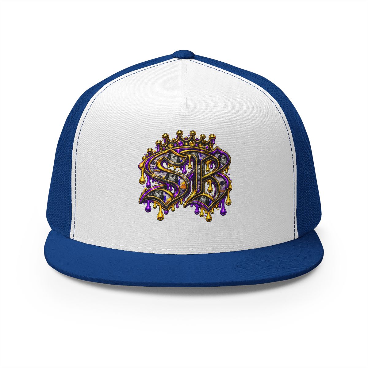 5 Panel Trucker Cap-PURPLE/GOLD SB LOGO-SCUMMIEBEARZ™
