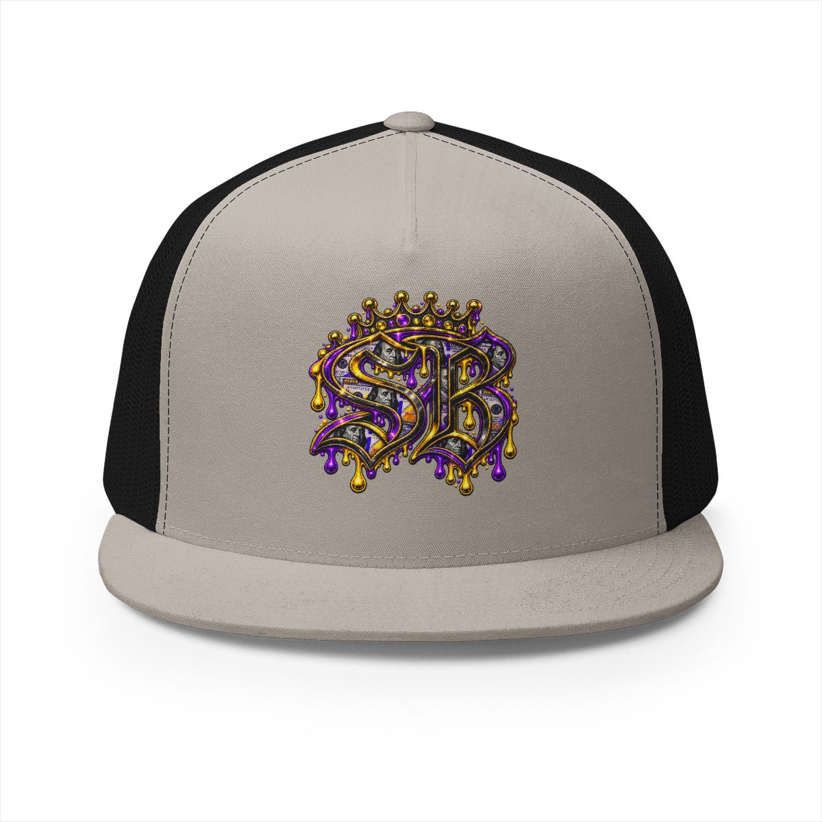 5 Panel Trucker Cap-PURPLE/GOLD SB LOGO-SCUMMIEBEARZ™