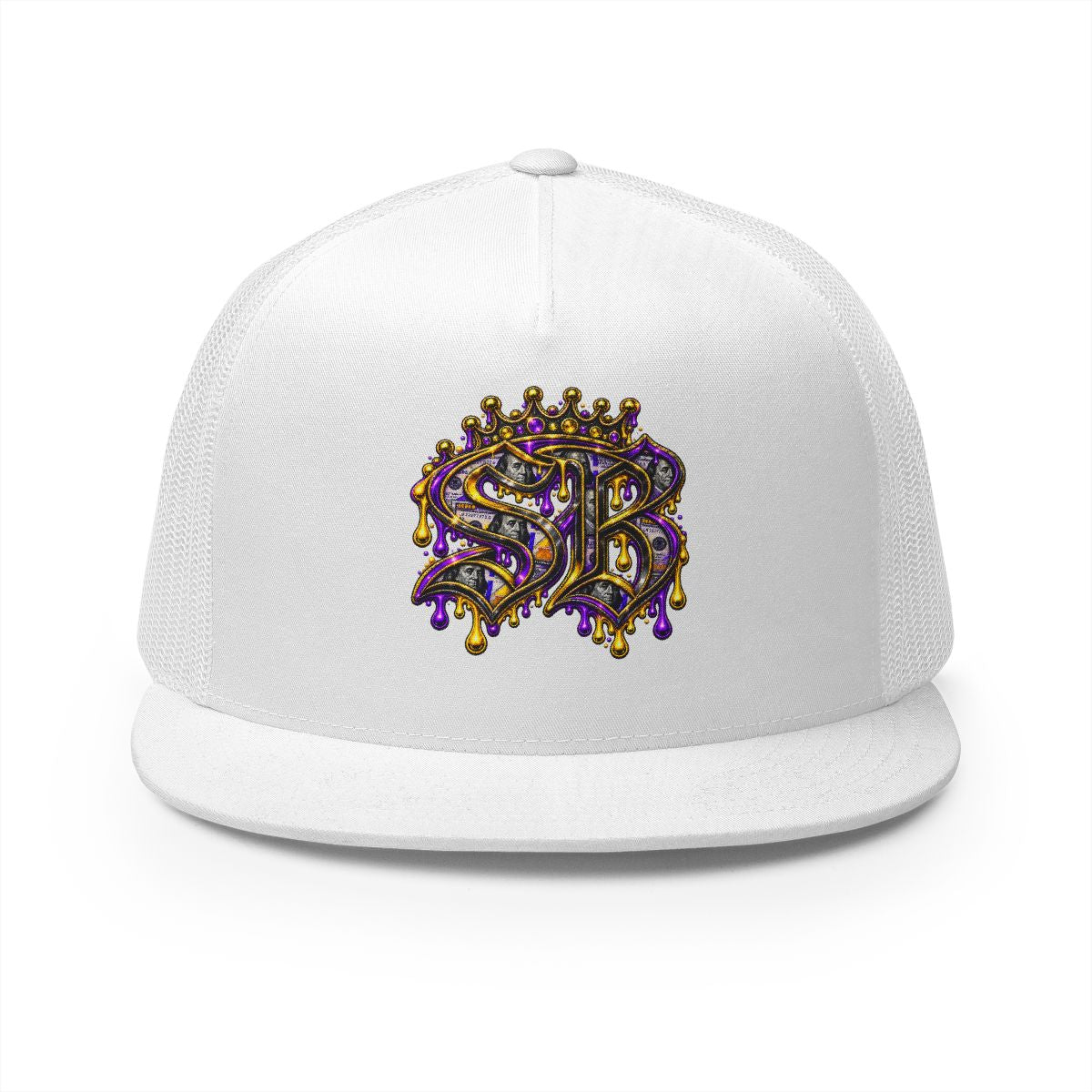 5 Panel Trucker Cap-PURPLE/GOLD SB LOGO-SCUMMIEBEARZ™