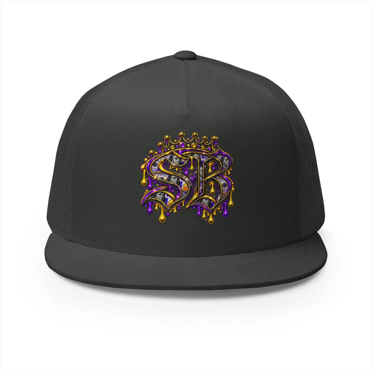 5 Panel Trucker Cap-PURPLE/GOLD SB LOGO-SCUMMIEBEARZ™