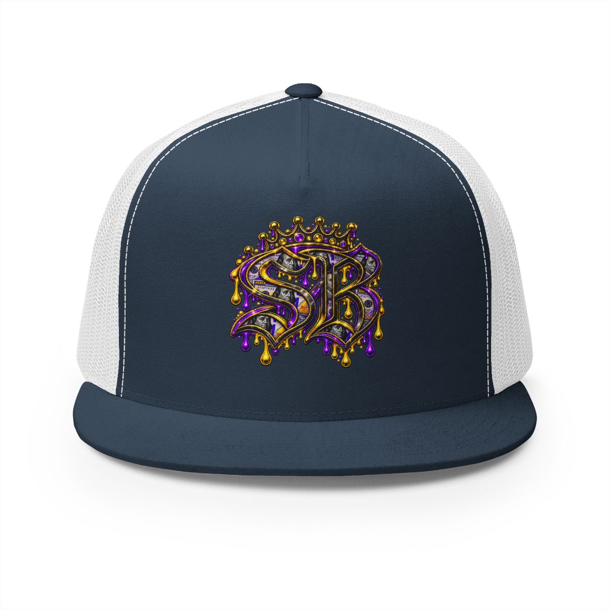 5 Panel Trucker Cap-PURPLE/GOLD SB LOGO-SCUMMIEBEARZ™