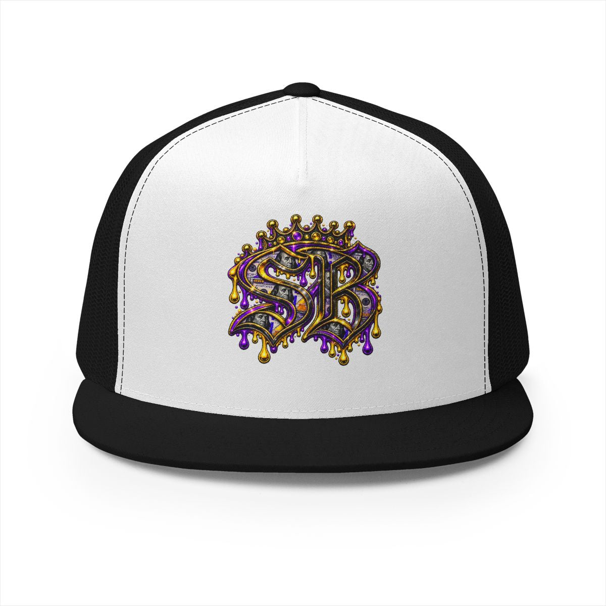 5 Panel Trucker Cap-PURPLE/GOLD SB LOGO-SCUMMIEBEARZ™