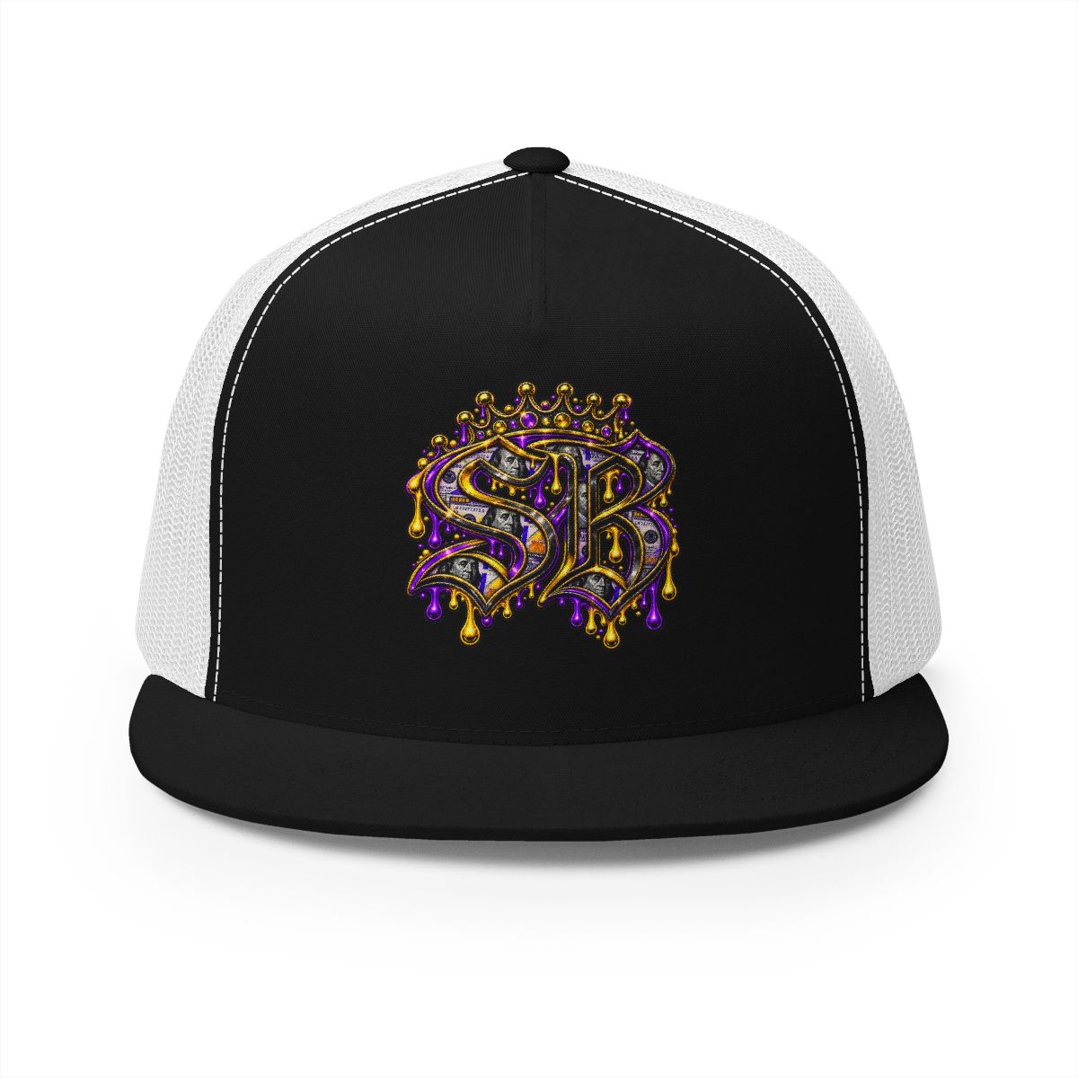 5 Panel Trucker Cap-PURPLE/GOLD SB LOGO-SCUMMIEBEARZ™