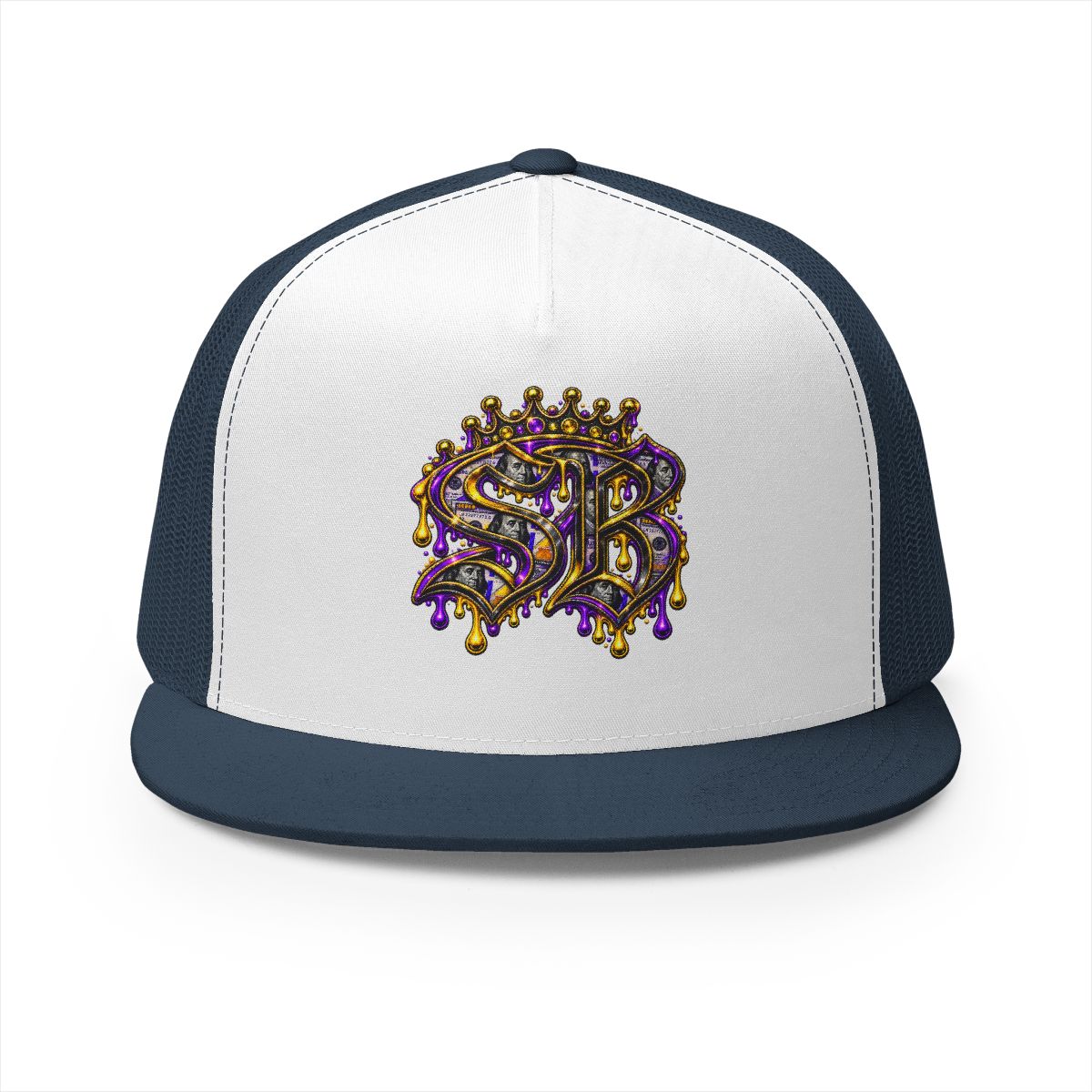 5 Panel Trucker Cap-PURPLE/GOLD SB LOGO-SCUMMIEBEARZ™