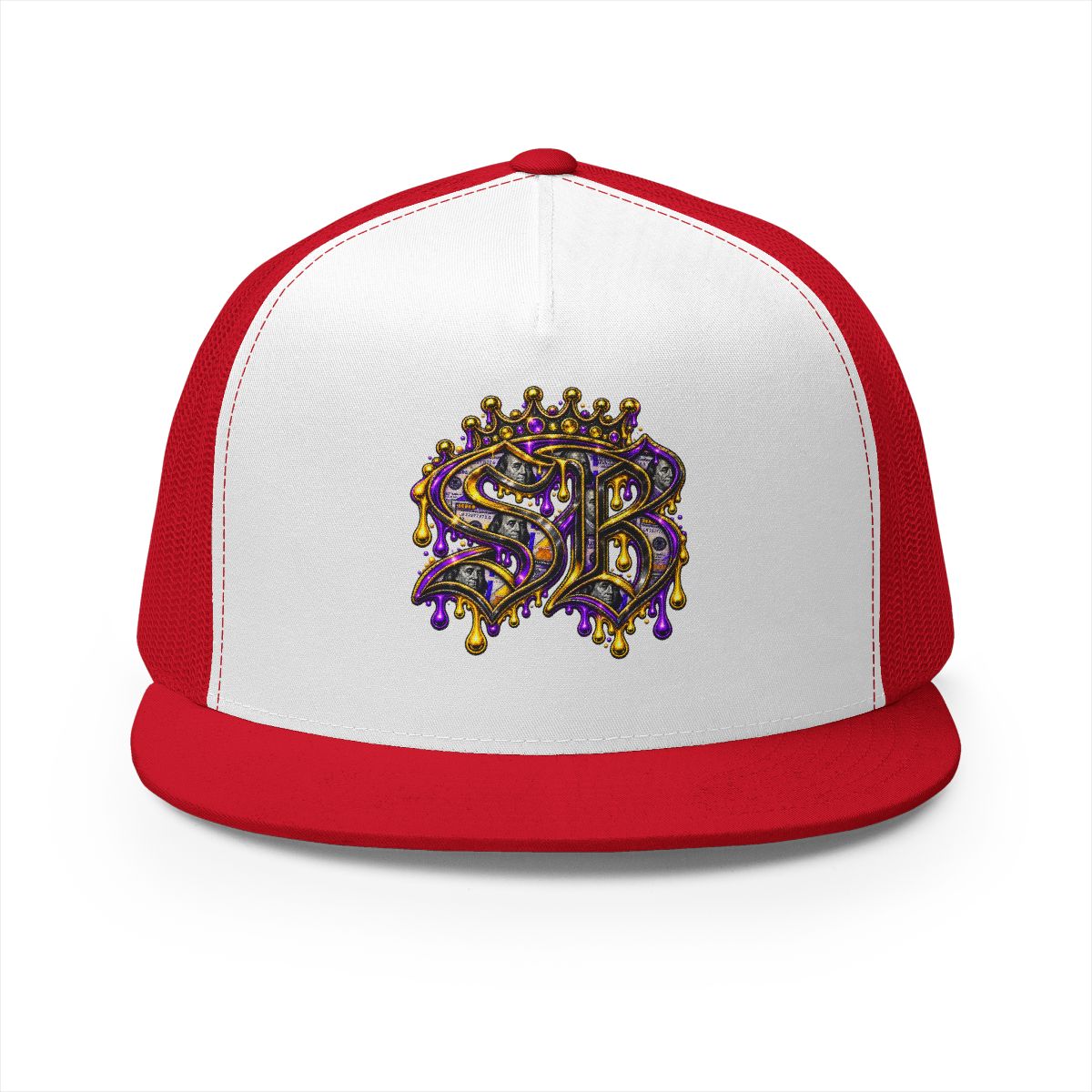 5 Panel Trucker Cap-PURPLE/GOLD SB LOGO-SCUMMIEBEARZ™