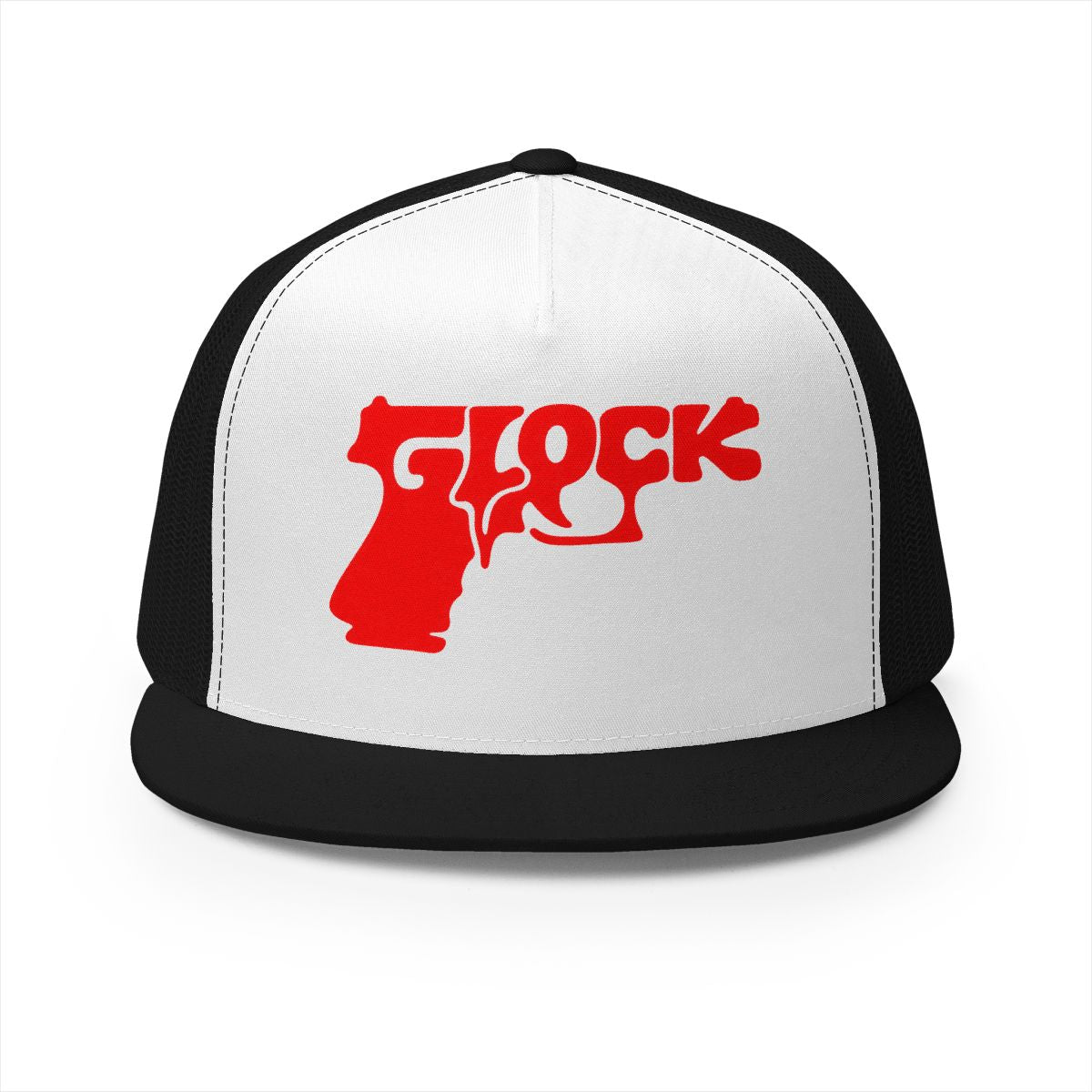5 Panel Trucker Cap-RED GLOCK LOGO-SCUMMIEBEARZ™️