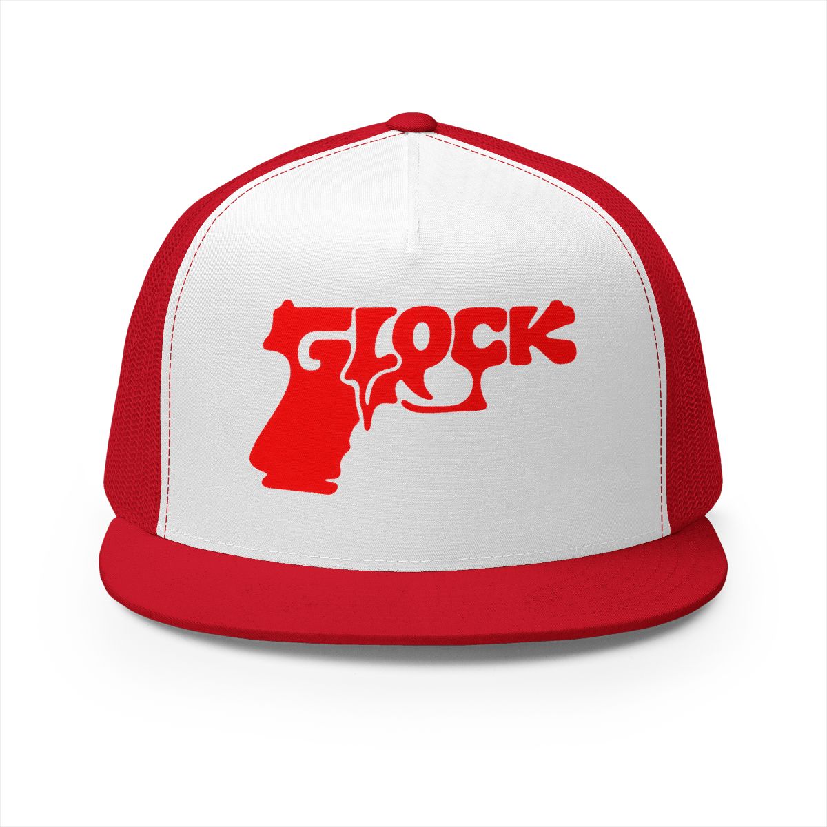 5 Panel Trucker Cap-RED GLOCK LOGO-SCUMMIEBEARZ™️