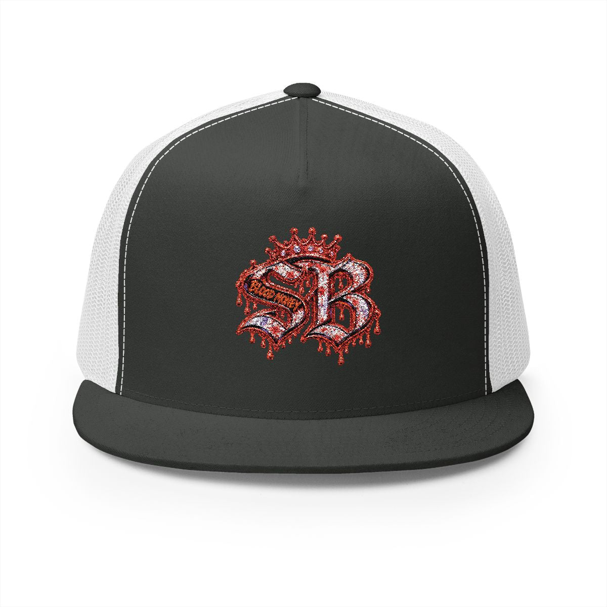 5 Panel Trucker Cap-RED SB LOGO-SCUMMIEBEARZ™️