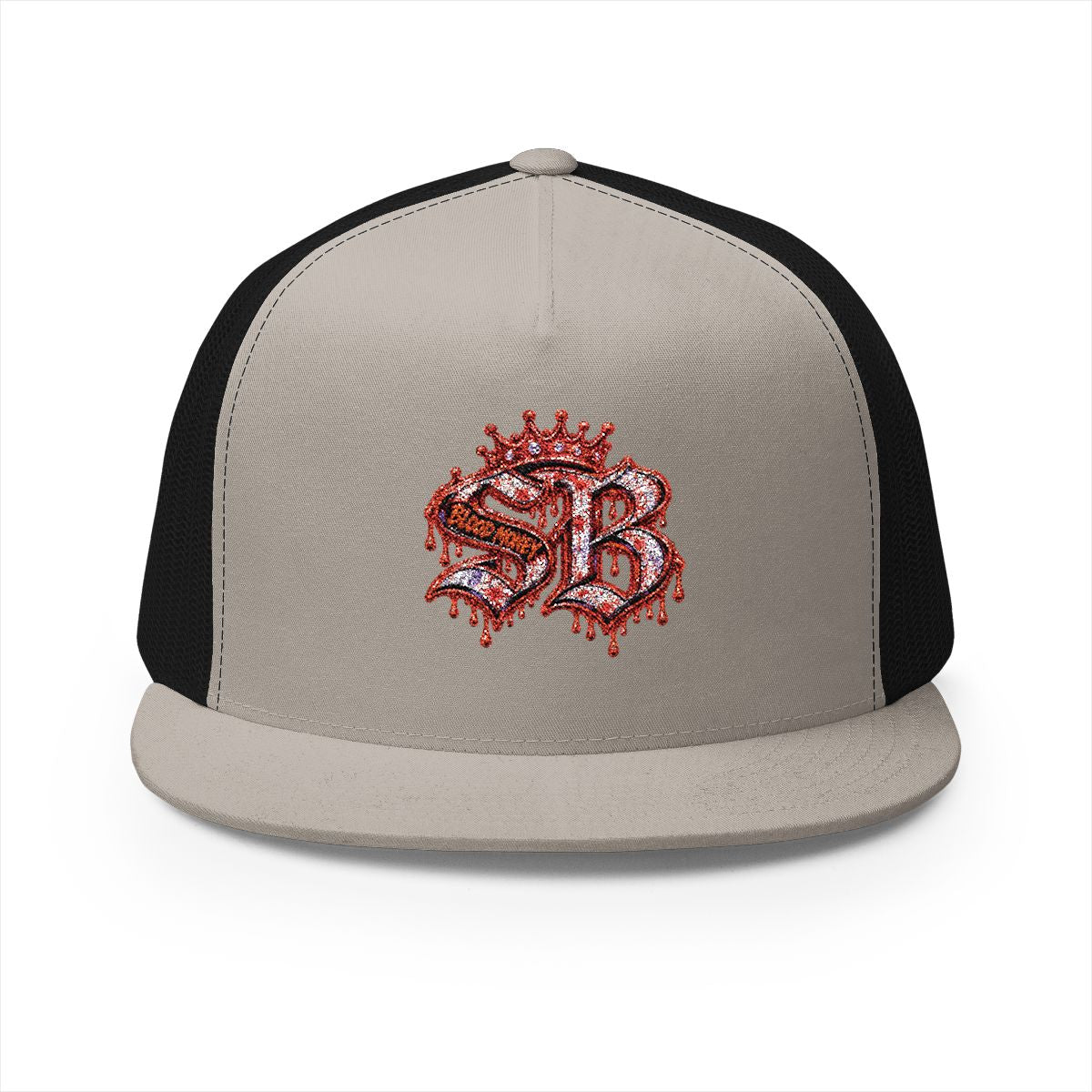 5 Panel Trucker Cap-RED SB LOGO-SCUMMIEBEARZ™️