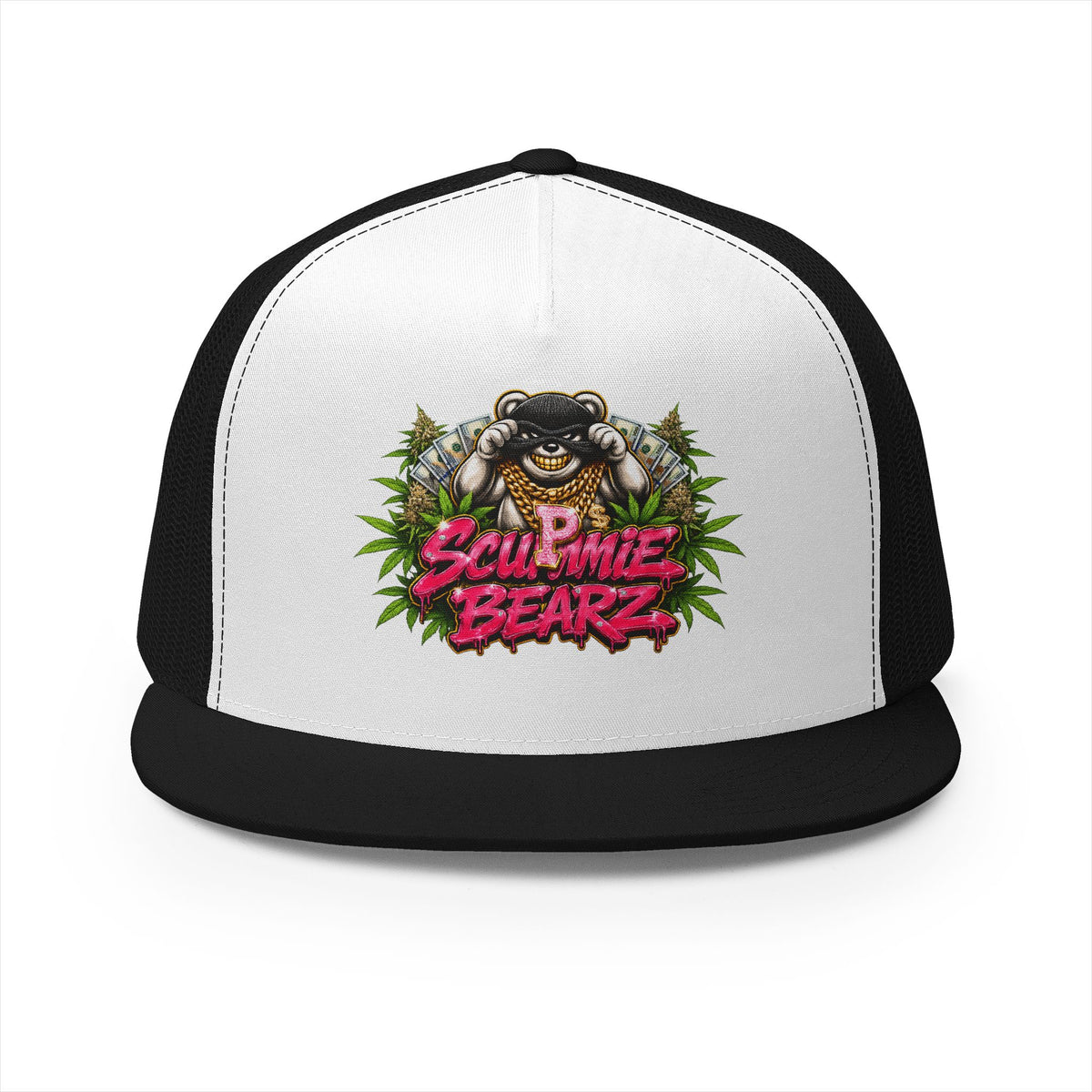 5 Panel Trucker Cap-WEED MASK LOGO-SCUMMIEBEARZ™