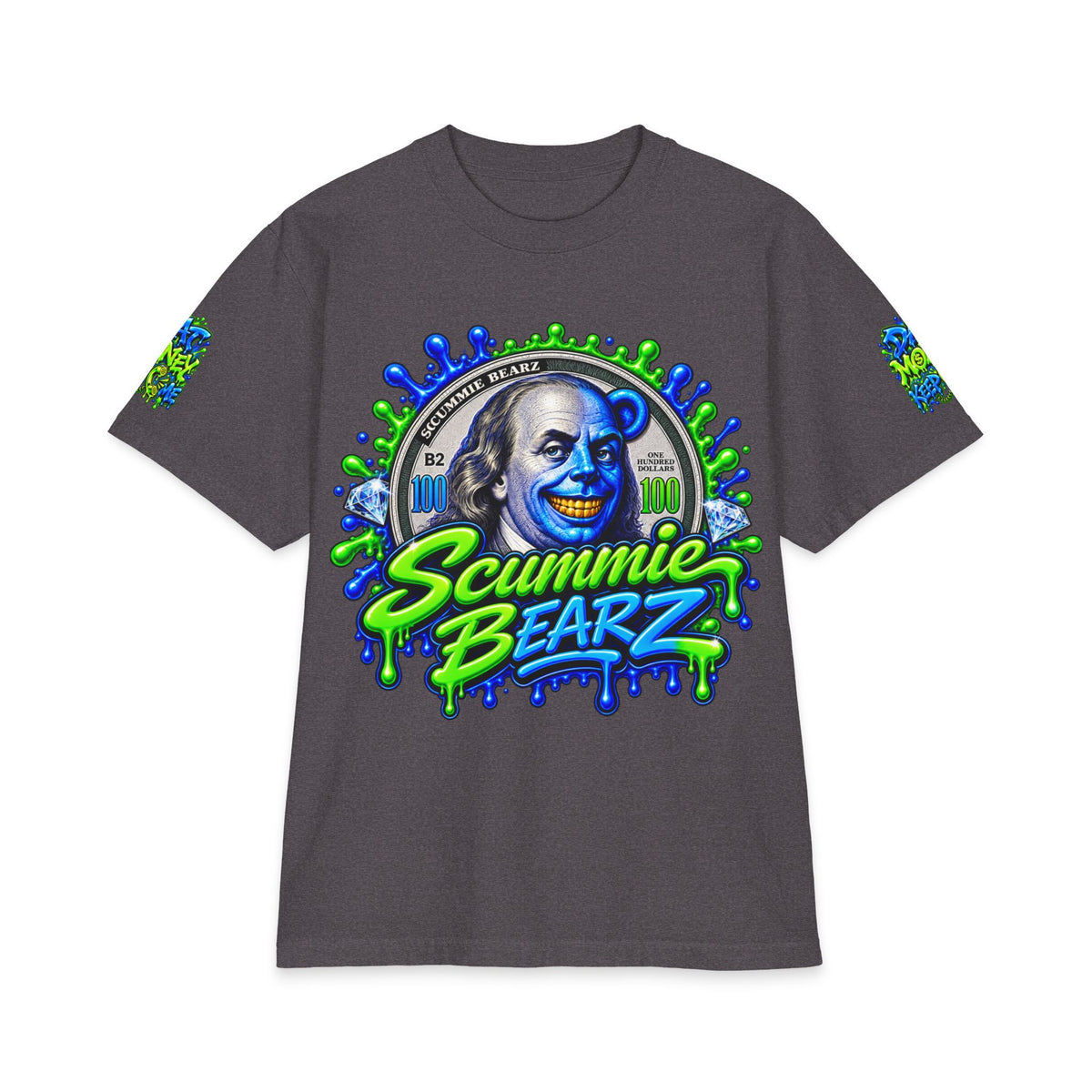 No Days Off Green Remix | SCUMMIEBEARZ™ Shaka Wear Heavyweight Tee
