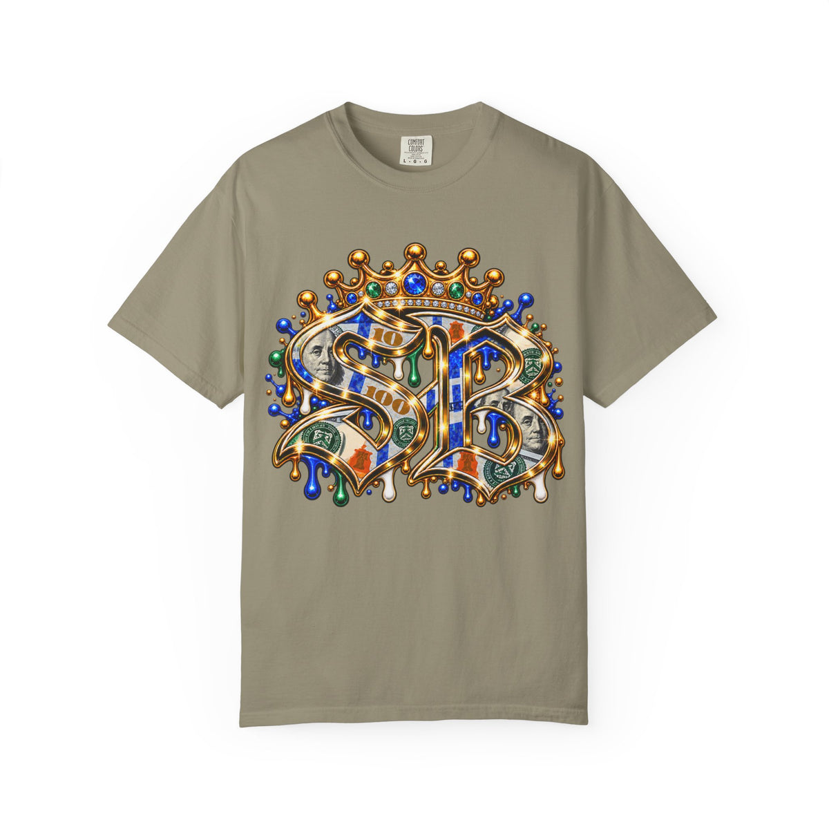 Unisex Garment-Dyed T-SHIRT- HUSTLE MODE/SB CROWN LOGO-SCUMMIEBEARZ™
