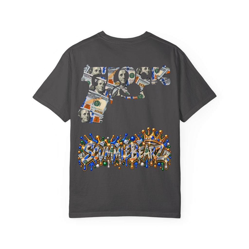 Unisex Garment-Dyed T-SHIRT-BLUE MONEY GLOCK/SB LOGO-SCUMMIEBEARZ™