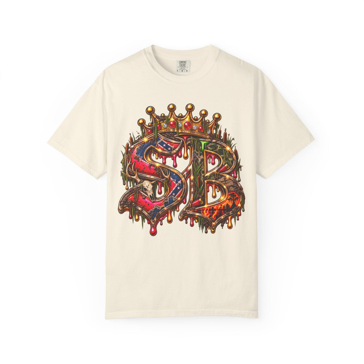 Unisex Garment-Dyed T-SHIRT-HILLBILLY GLOCK/SB CROWN LOGO-SCUMMIEBEARZ™