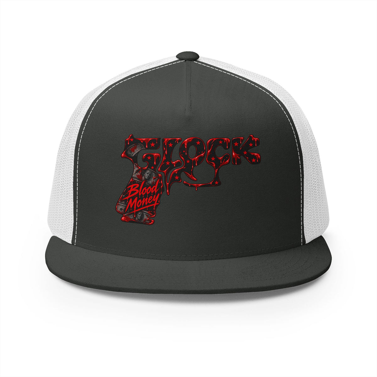 5 Panel Trucker Cap-BLOOD MONEY GLOCK-SCUMMIEBEARZ™️