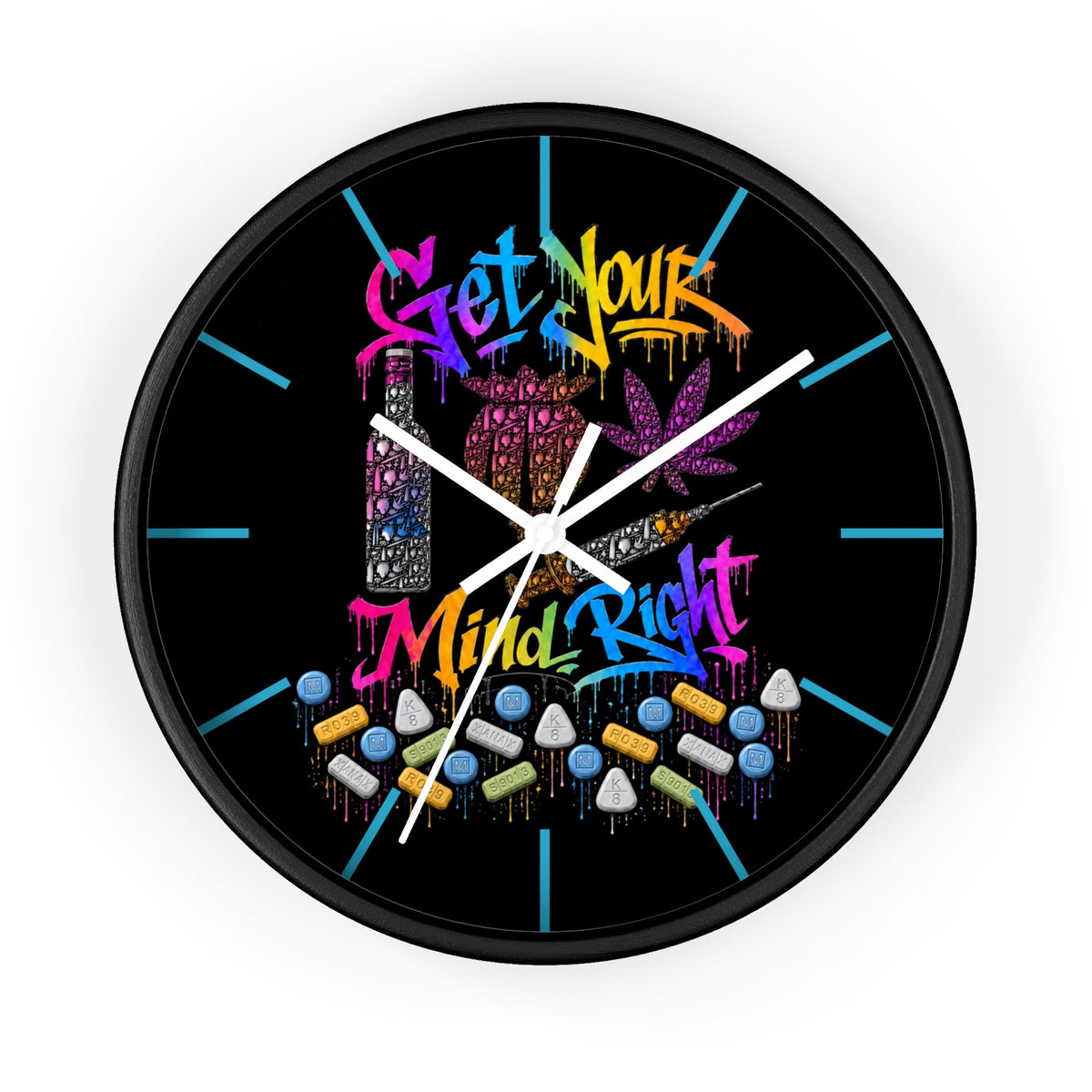 Wall Clock -Get your mind right-SCUMMIEBEARZ™️
