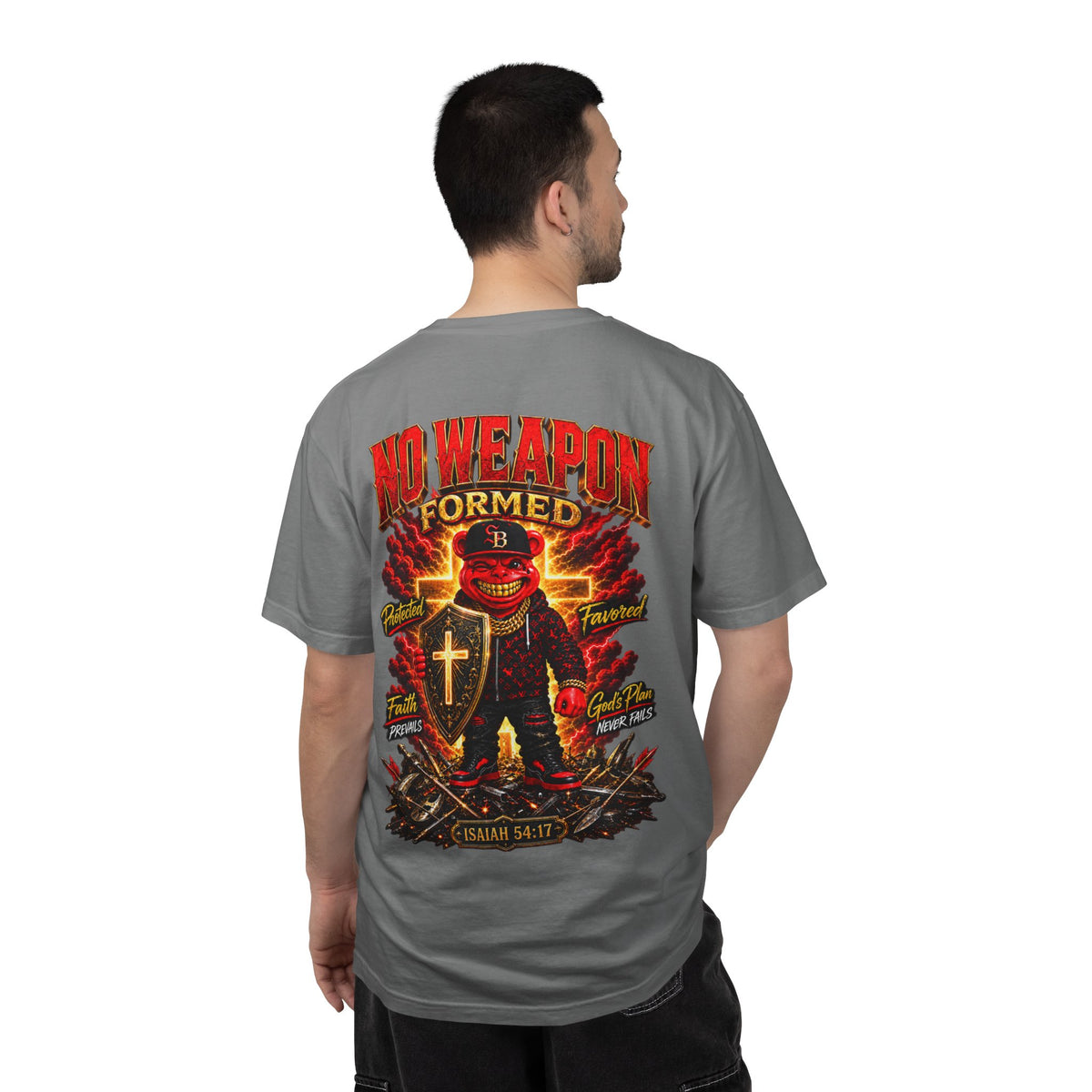 Unisex Garment-Dyed T-shirt-NO WEAPON FORMED-SCUMMIEBEARZ™️