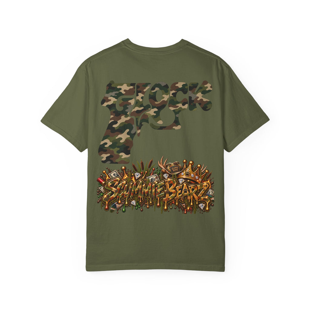 Unisex Garment-Dyed T-shirt-HILLBILLY CAMO GLOCK -SCUMMIEBEARZ™