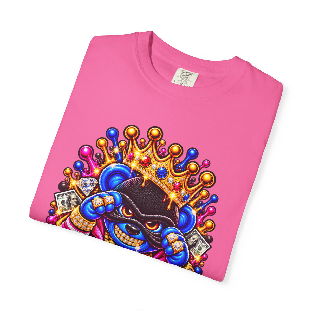 Unisex Garment-Dyed T-shirt-MULTI COLOR CROWN MASK LOGO GLOCK -SCUMMIEBEARZ™