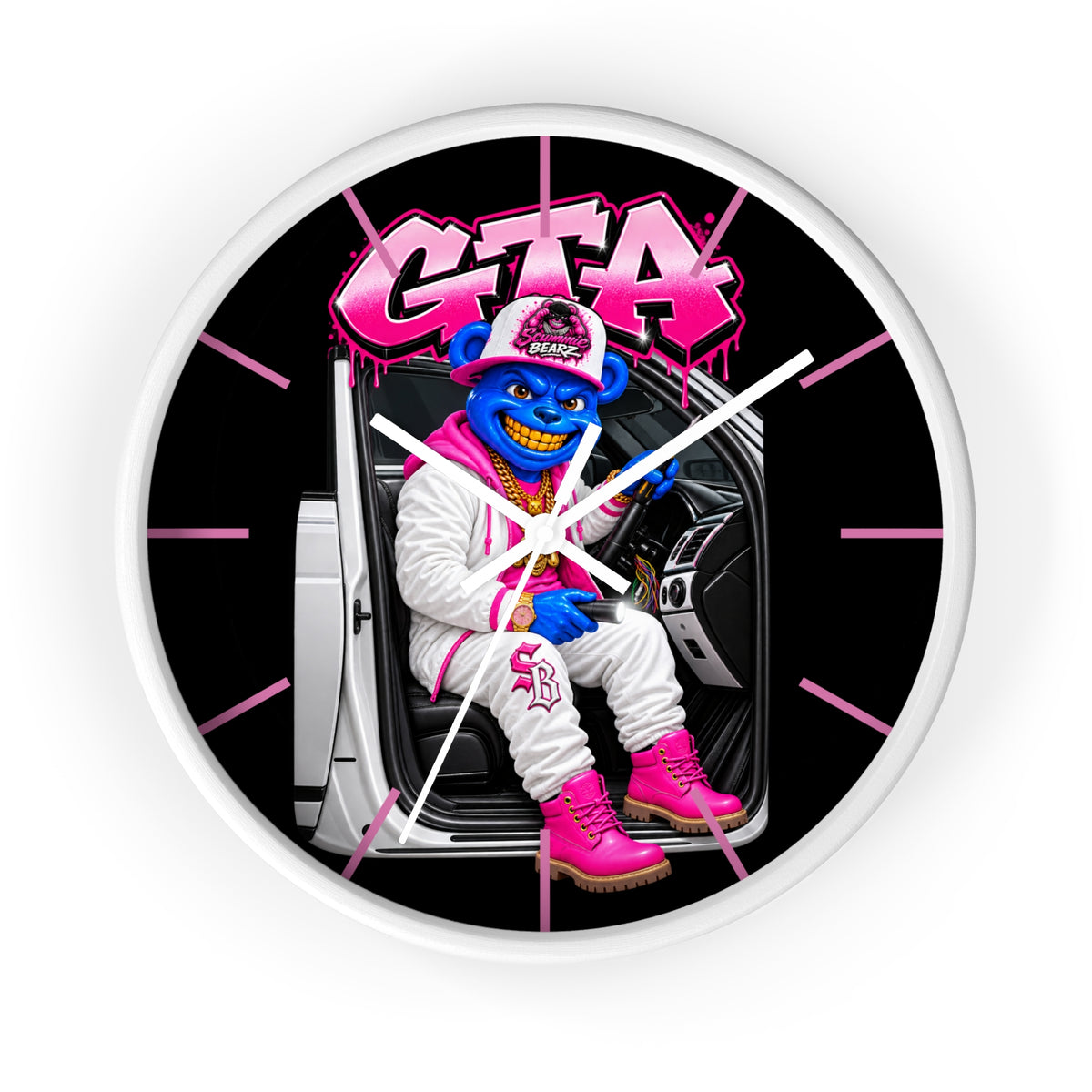 Wall Clock-PINK GTA-SCUMMIEBEARZ™️