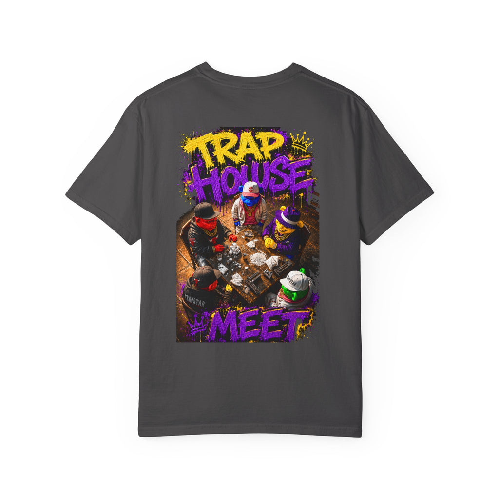 Unisex Garment-Dyed T-shirt-PURPLE&G9D CROWN MASK LOGO TRAP HOUSE MEET-SCUMMINGBEARZ™
