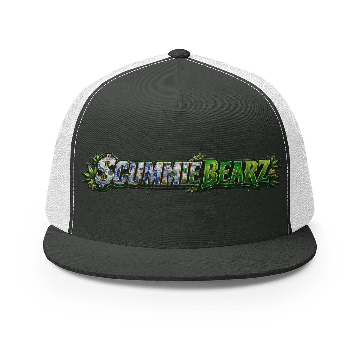 5 Panel Trucker Cap-WEED SCUMMIEBEARZ LOGO-SCUMMIEBEARZ™