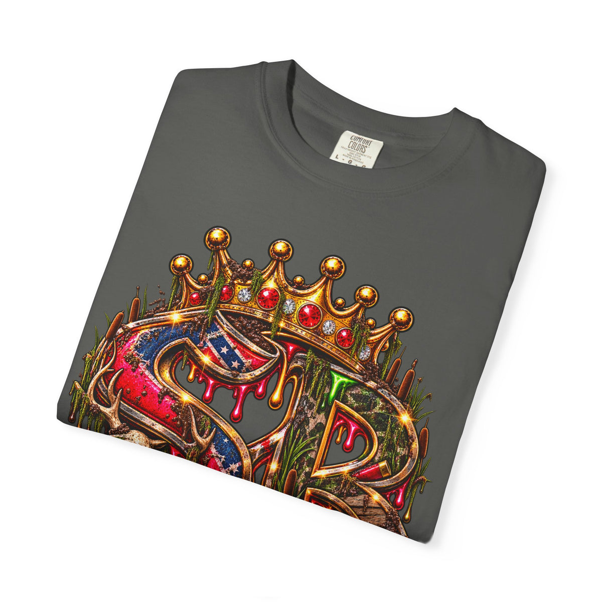 Unisex Garment-Dyed T-SHIRT-HILLBILLY GLOCK/SB CROWN LOGO-SCUMMIEBEARZ™