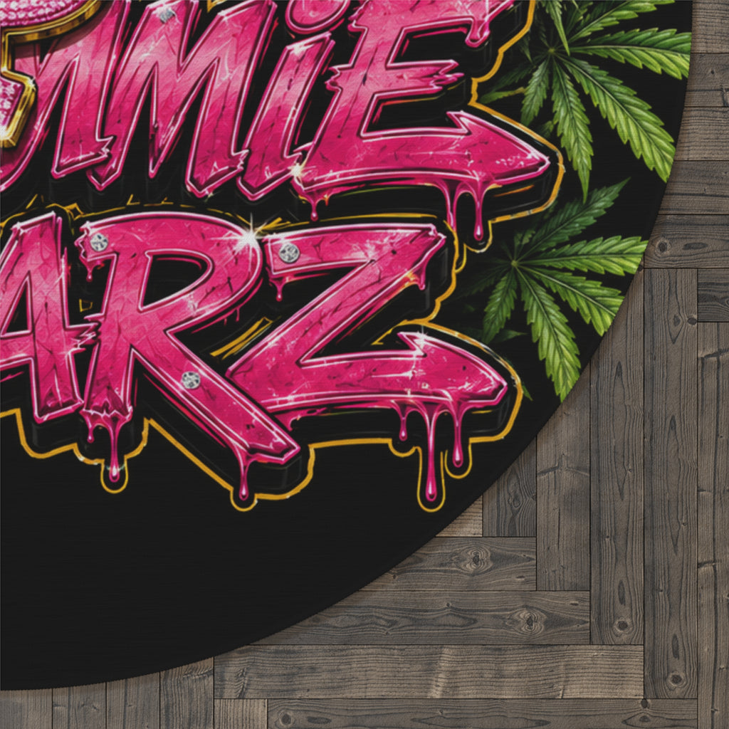 SCUMMIEBEARZ P.M.W ( P***y Money Weed) Logo Round Rug