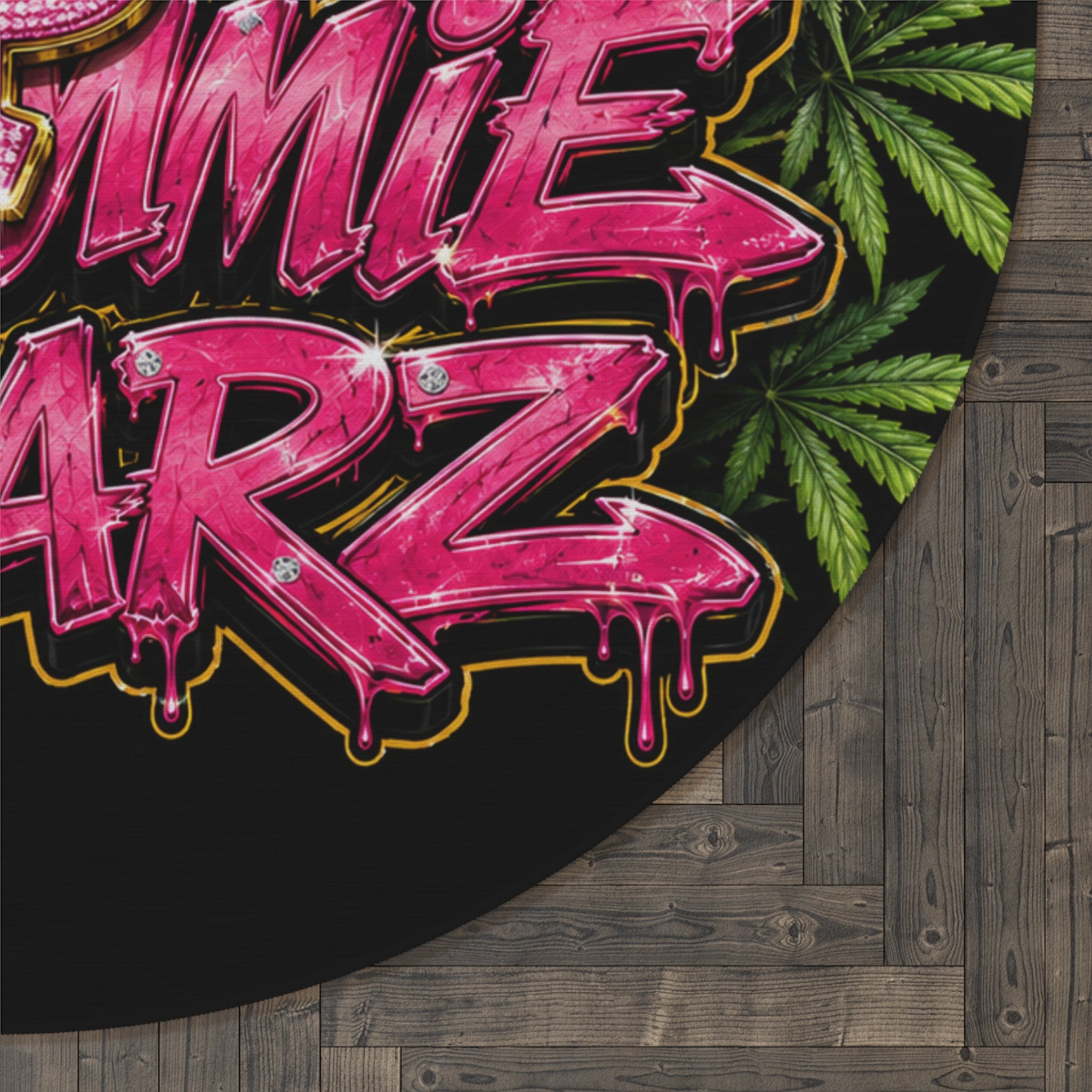 SCUMMIEBEARZ P.M.W ( P***y Money Weed) Logo Round Rug