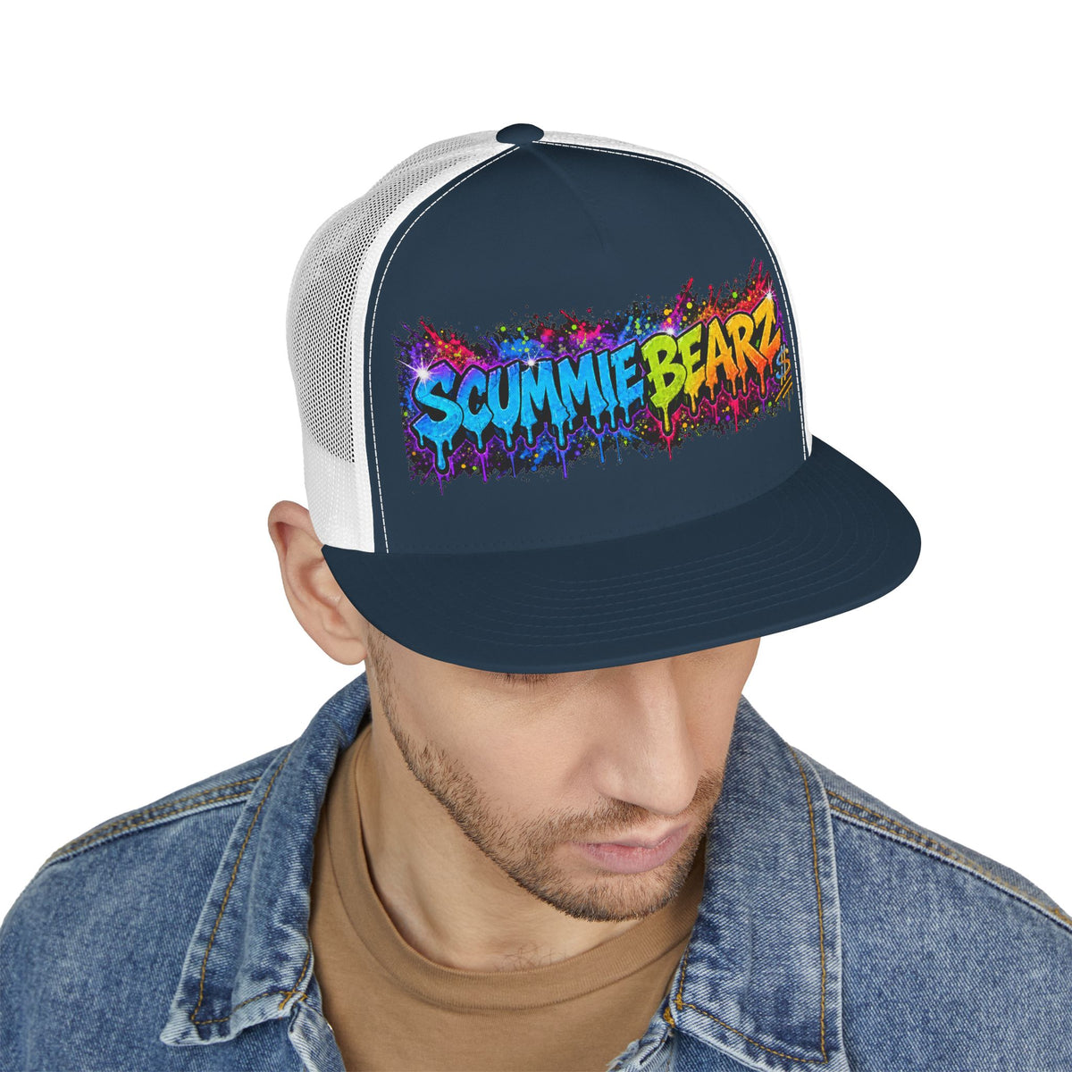 5 Panel Trucker Cap-RAINBOW SCUMMIEBEARZ LOGO-SCUMMIEBEARZ™