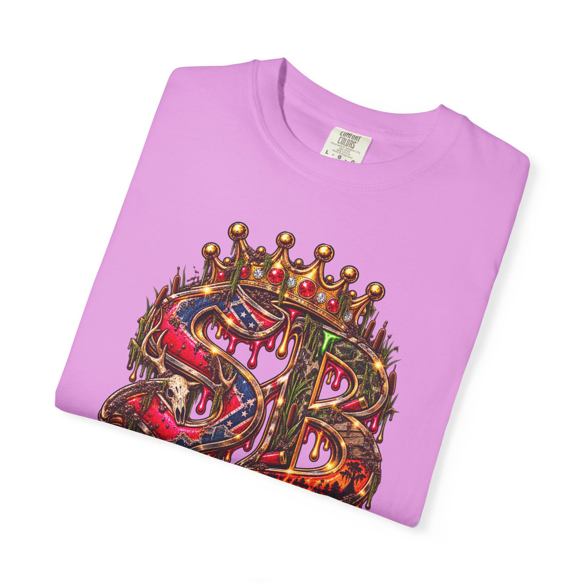 Unisex Garment-Dyed T-shirt-HILLBILLY CROWN SB LOGO HILLBILLY CASINO -SCUMMIEBEARZ™