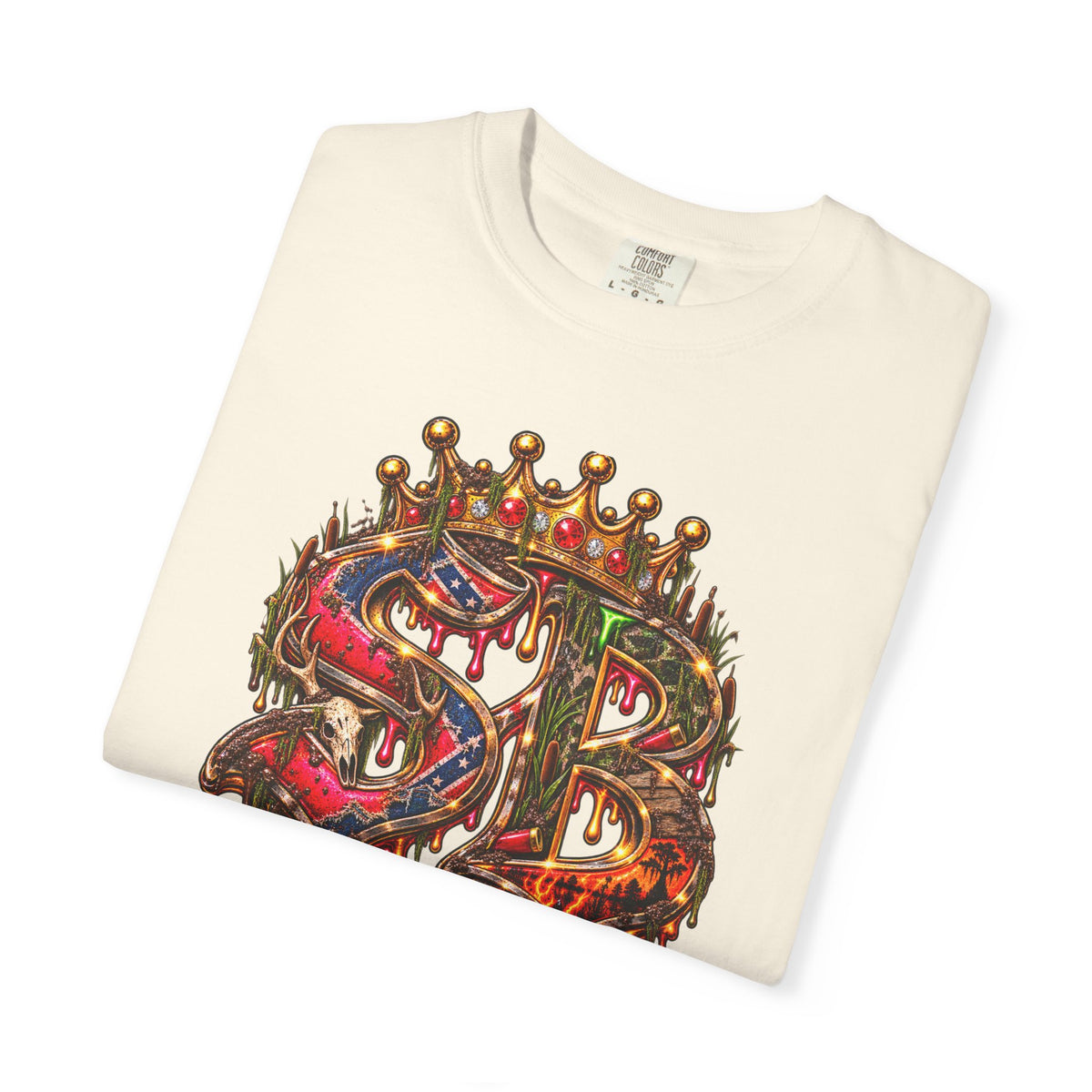 Unisex Garment-Dyed T-shirt-HILBILLYSCUMMIEBEARZ MOONSHINE/CROWN SB LOGO -SCUMMIEBEARZ™