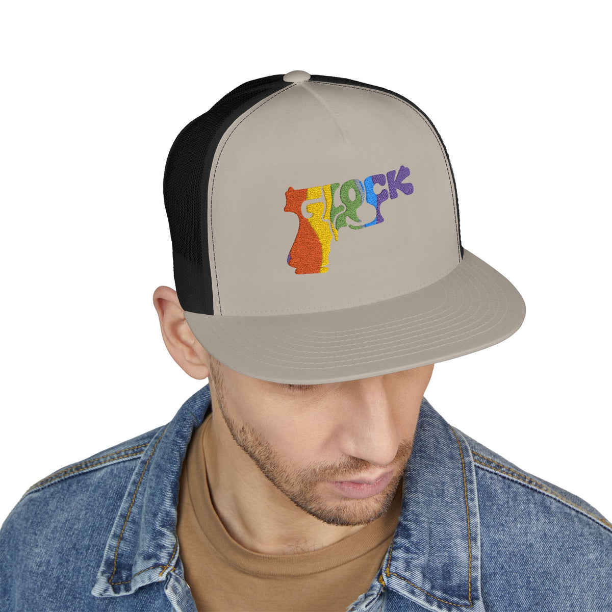 5 Panel Trucker Cap-RAINBOW GLOCK LOGO-SCUMMIEBEARZ™️