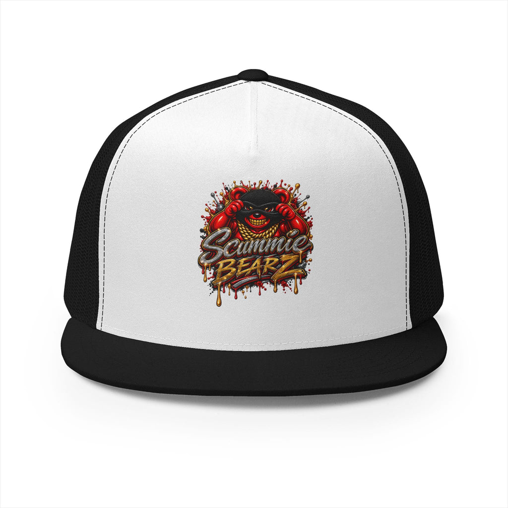 5 Panel Trucker Cap-RED/GOLD MASK LOGO-SCUMMIEBEARZ™