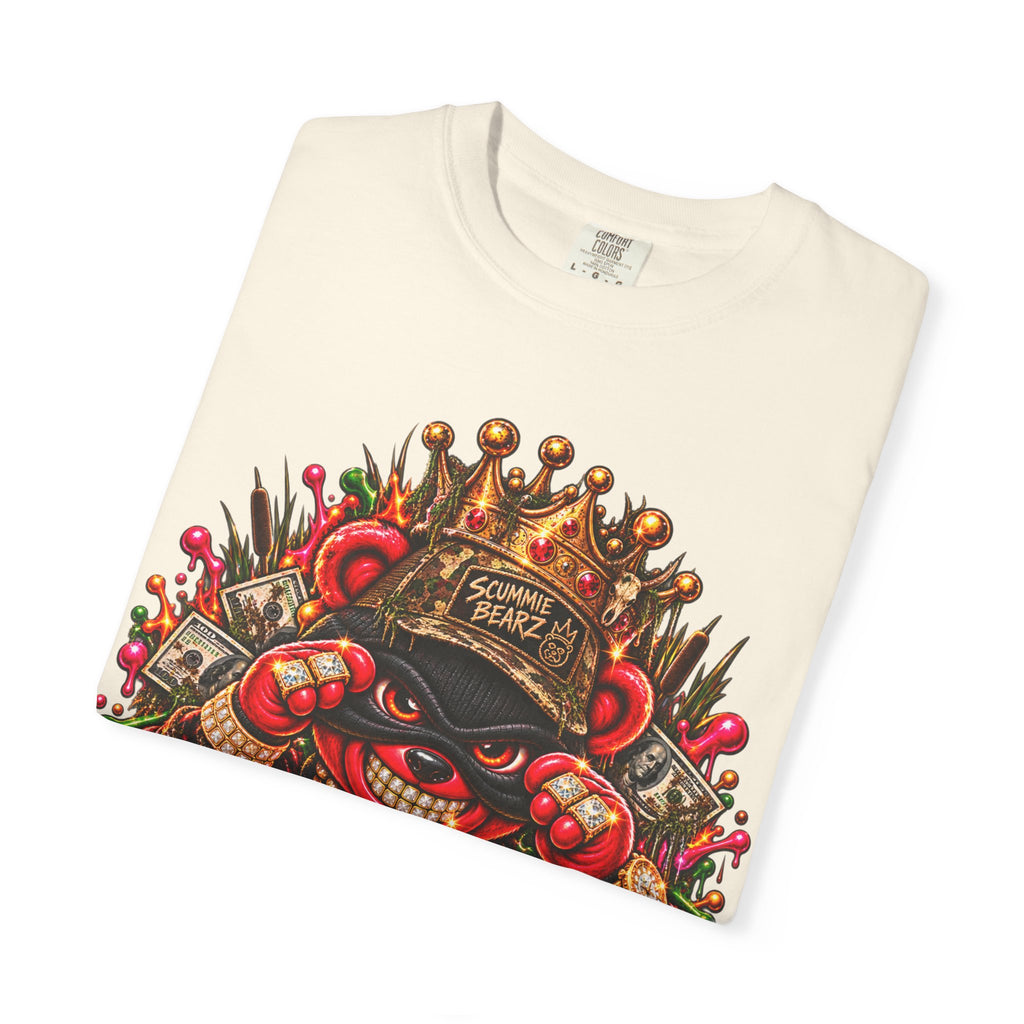 Unisex Garment-Dyed T-shirt-HILLBILLY cROWN MASK/GLOCK LOGO-SCUMMIEBEARZ™️