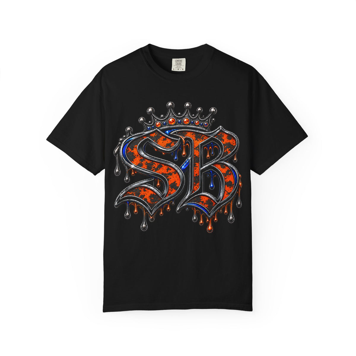 Unisex Garment-Dyed T-shirt-SB CROWN LOGO STRESS BOX LOCKED UP COLLECTION-SCUMMIEBEARZ™