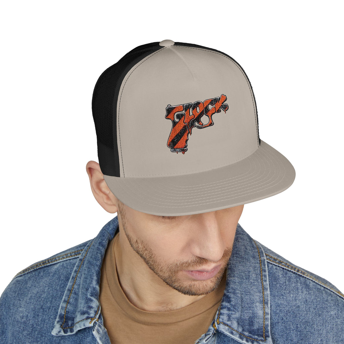 5 Panel Trucker Cap-ORANGE GLOCK LOGO-SCUMMIEBEARZ™️