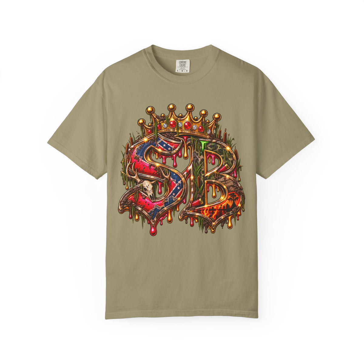 Unisex Garment-Dyed T-SHIRT-HILLBILLY GLOCK/SB CROWN LOGO-SCUMMIEBEARZ™