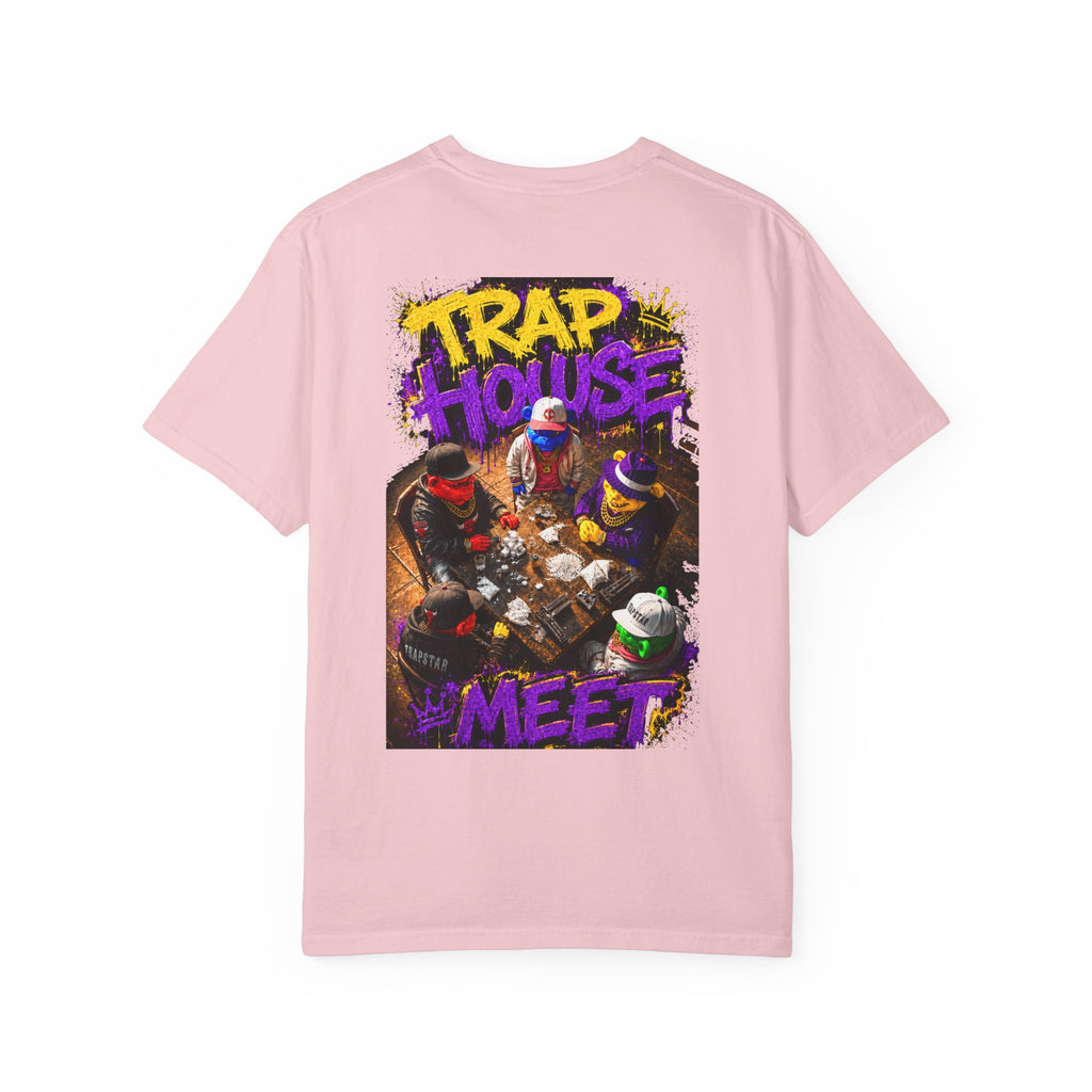 Unisex Garment-Dyed T-shirt-PURPLE&G9D CROWN MASK LOGO TRAP HOUSE MEET-SCUMMINGBEARZ™
