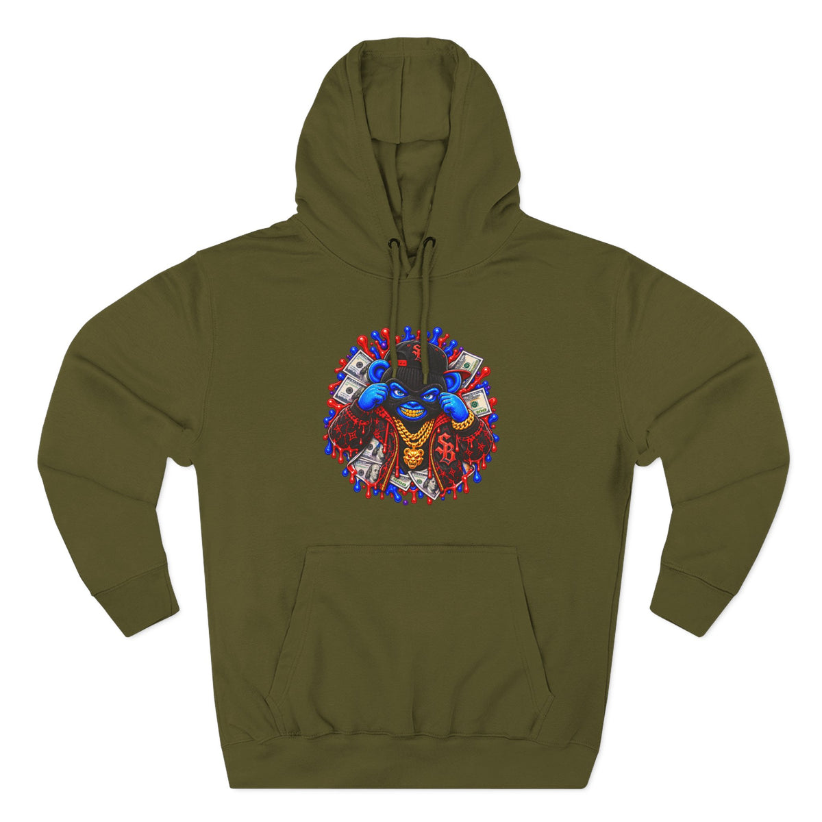 Three-Panel Fleece Hoodie-GET SERVED-SCUMMIEBEARZ™️