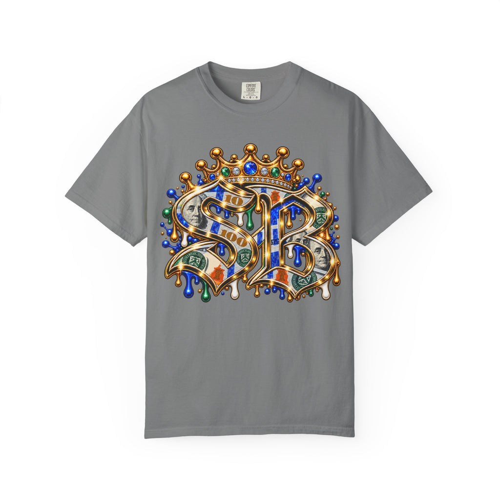 Unisex Garment-Dyed T-SHIRT-BLUE MONEY GLOCK/SB LOGO-SCUMMIEBEARZ™