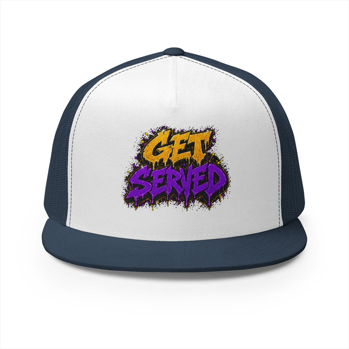 5 Panel Trucker Cap-GOLD/PURPLE GET SERVED-SCUMMIEBEARZ™